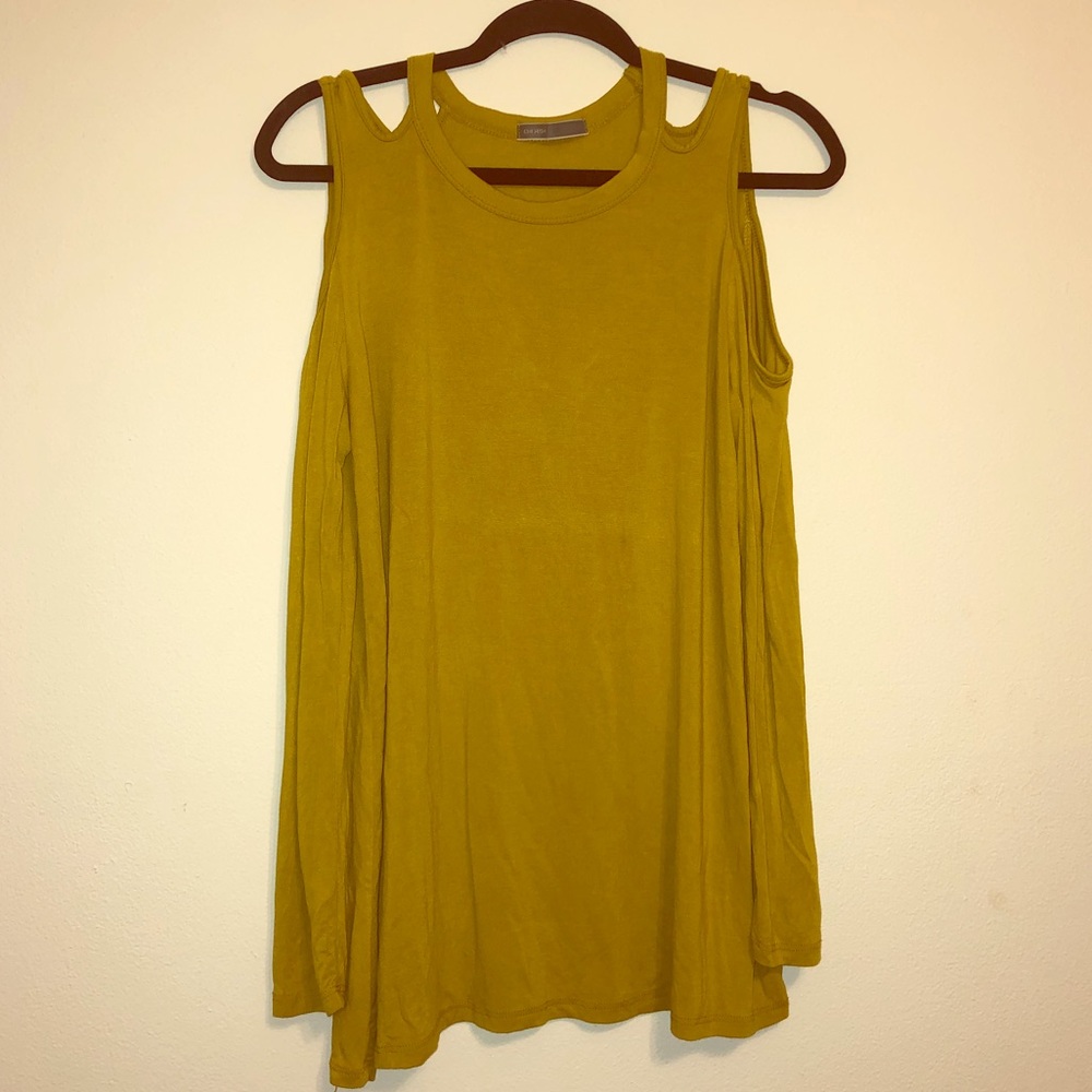 Cherish Mustard Yellow With exposed shoulder Top